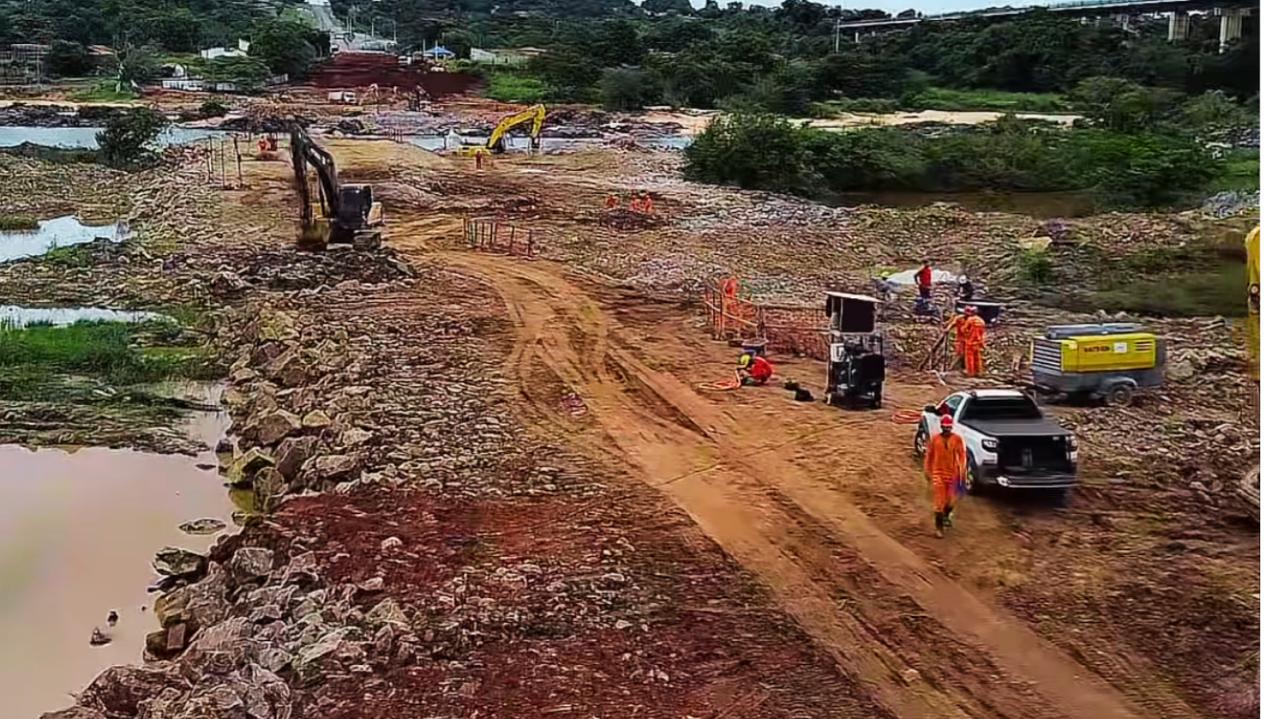 Começaram as escavações para nova ponte JK na BR-226 após tragédia que deixou mortos e desaparecidos