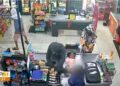 supermercado foi alvo de um assalto à mão armada.