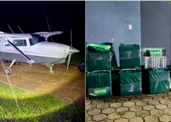 Avião com mais de meia tonelada de cocaína.