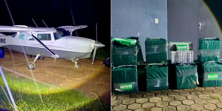 Avião com mais de meia tonelada de cocaína.