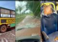 Ônibus escolares sem segurança em Praia Norte.